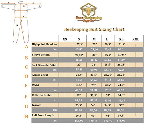 Professional Beekeeping Suit and Goatskin Gloves (1 Pair) Self-Supporting Fencing Veil and Heavy Duty YKK Metal Zippers for Bee Keepers Easily Take On and Off (Medium)