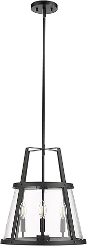 ML Lighting 13604-MB Edelweiss 4-Light Pendant Light in Matte Black Finish