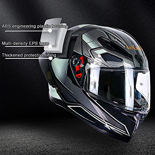 Triperson Full Face Motorcycle Helmet Dot Approved Motorbike Moped Street Bike Racing Crash Helmet, Men And Women (Red Tumbler-Black Mirror, Medium) #TOP5