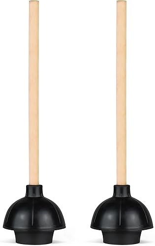 Miniatura 9 de SteadMax Émbolo de goma para inodoro, doble fuerza de empuje, resistente, grado comercial con mango de madera de 18 pulgadas (embalaje nuevomejorado)