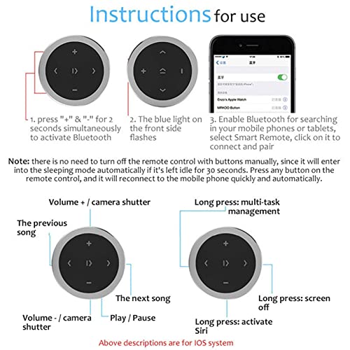 Image of CALANDIS Car Media Steering Wheel Remote Control Music Streaming Black