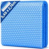 Arebos Cubierta Solar Piscina 5,49 x 2,74 m Azul | Lona Cuadrada Espesor 120 µm | Rollo Recortable | Mantiene Calor y Calienta Agua | Protector Térmico con Ahorro Energía y Reducción de Evaporación