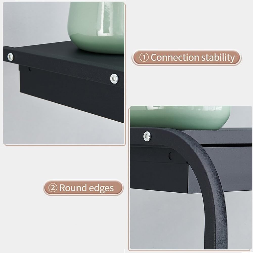 U-Shape Microwave Oven Shelf with Storage Drawer, 2 Tier Oven Rack for Living Room, Kitchen, Black