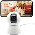 SensForge 2.5K Caméra de sécurité intérieure Pan-Tilt Lite, 360° Double bande WiFi Caméra pour la maison, gratuit AI Humain & Détection des animaux, 2-Day Nuage + Parler en deux temps, optionnel AI + Amélioration du stockage