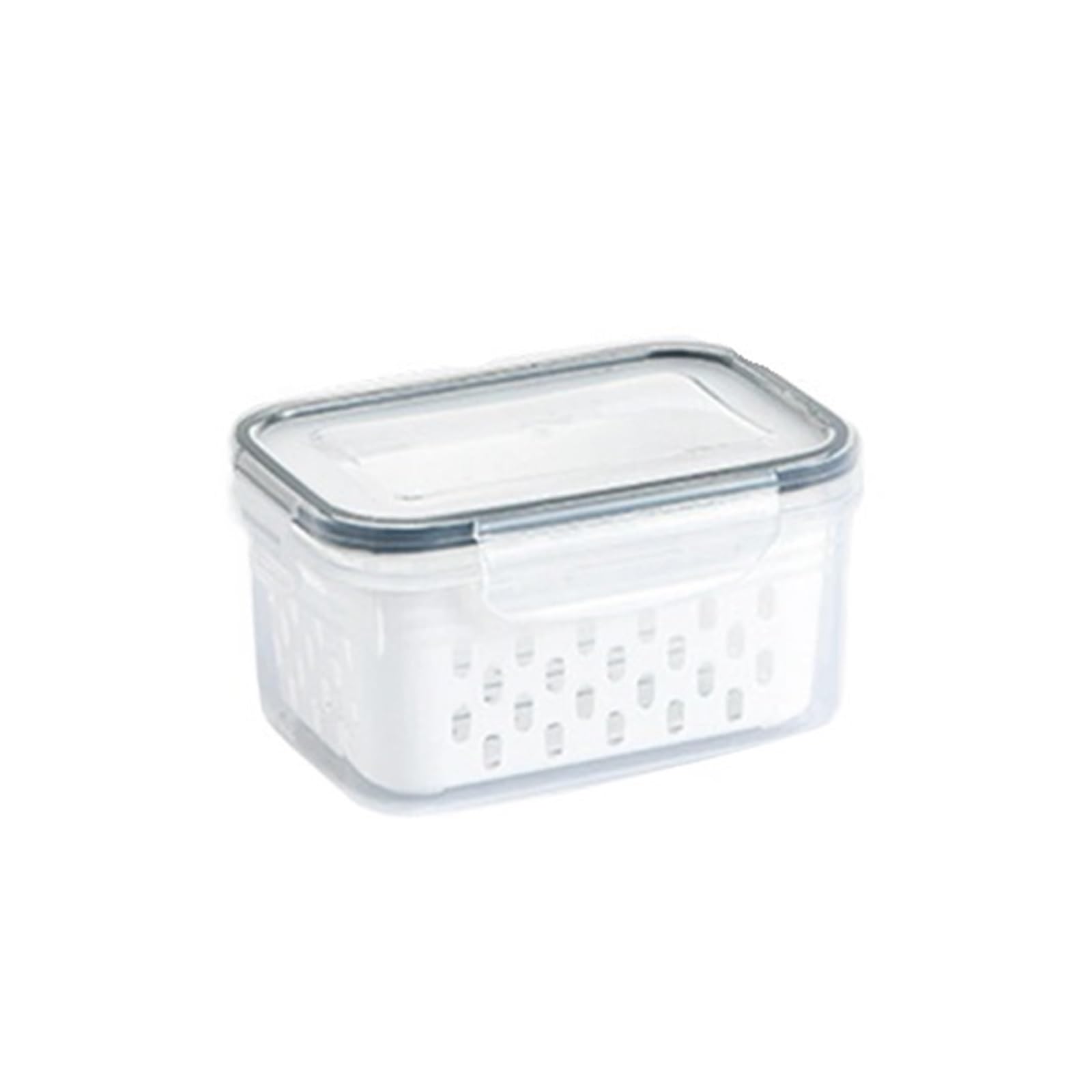 Violdhhjk Gray 850Ml Fridge Organisers Refrigerator Preservation Storage Box Drain Basket Storage Containers Sealed Box Vegetable And Fruit Drain Box(Gray 850Ml)