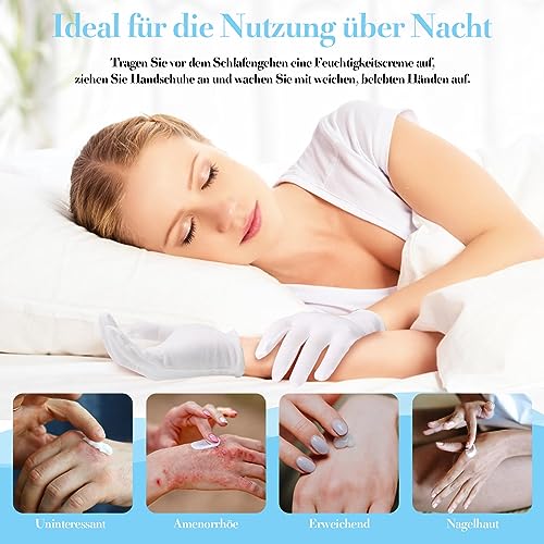 VEGCOO 11 Paar Baumwollhandschuhe, Weiße Handschuhe aus Baumwolle, Weich und Flexibel, Wiederverwendbare Schutzhandschuhe für Trockene Hände, Neurodermitis, Feuchtigkeitspflege, Schmuckkontrolle