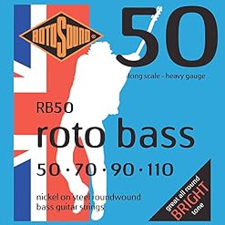 Rotosound Roto Bass Jeu de cordes pour basse Nickel Filet rond Tirant heavy (50 70 90 110) - Les Beatles, Paul McCartney, John Lennon, RIngo Starr, George Harrison