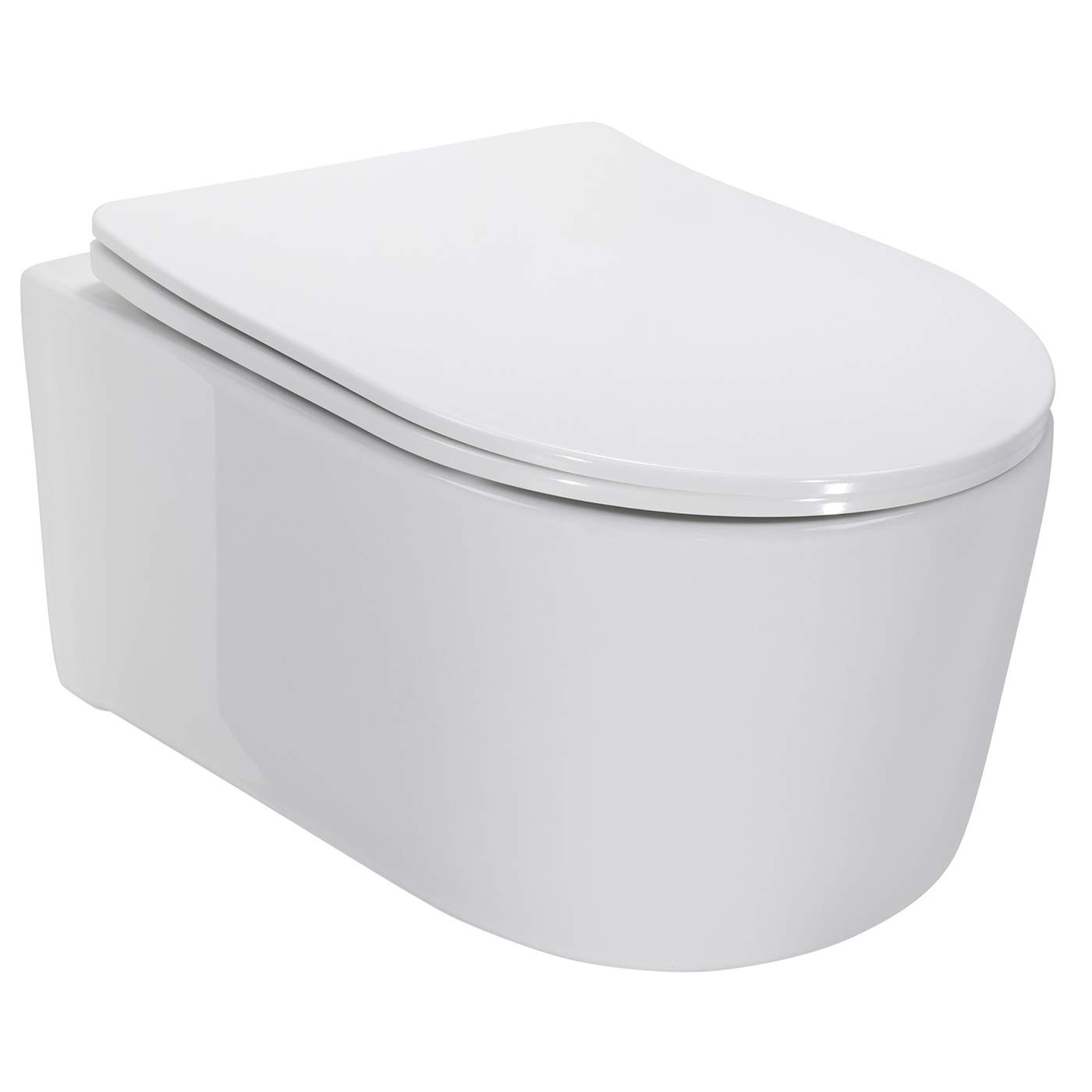 Adige Design Hänge WC spülrandlos Toilette inkl. WC Sitz mit Softclose Absenkautomatik + abnehmbar