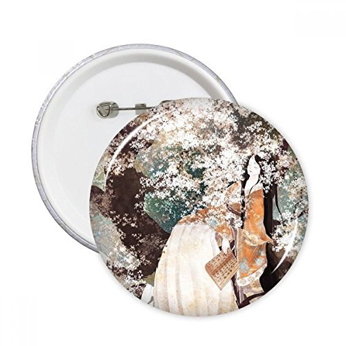 Badge pins bouton vêtement femme chinoise illustration décoration cadeau x5