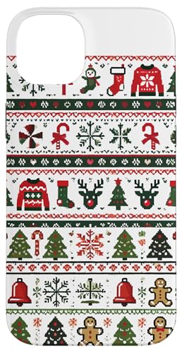 Carcasa para iPhone 14 Plus Diseño navideño feo festivo para fiestas de Navidad