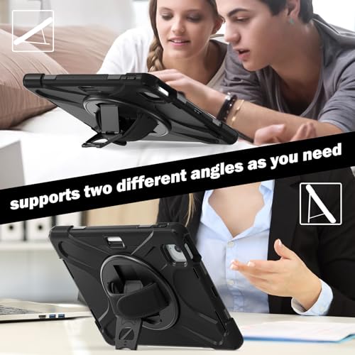 Funda iPad Air 11 pulgadas M3 resistente con protector pantalla negro 5