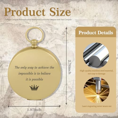 Brújula portátil personalizada con función luminosa impermeable miniatura 2