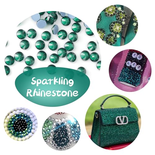 10000PCS Emerald Hotfix Rhinestones Bulk, Glass Crystal Hot Fix Rhinestones for Crafts Clothes DIY Decoration, SS10, 2.7-2.9mm by QPRETTY DU - Used condition - Image 7