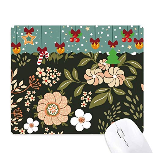 Tapis de souris de Noël fleurs sauvages pour une décoration de bureau fleurie