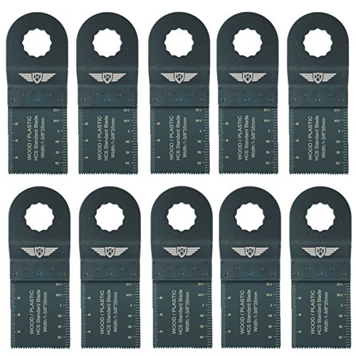 10 x TopsTools WX35F_10 Lames à dents fines 35 mm compatibles avec Worx Sonicrafter, Worx 250W, Erbauer Multitool Multi Tool Accessoires