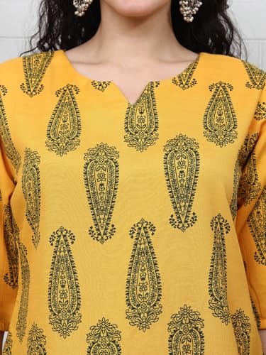 Image of Pinkmint Women Short Kurti | Cotton Blend Printed Tunic Top | Trendy Casual Top | Casual & Office Wear Ethnic Top for Jeans