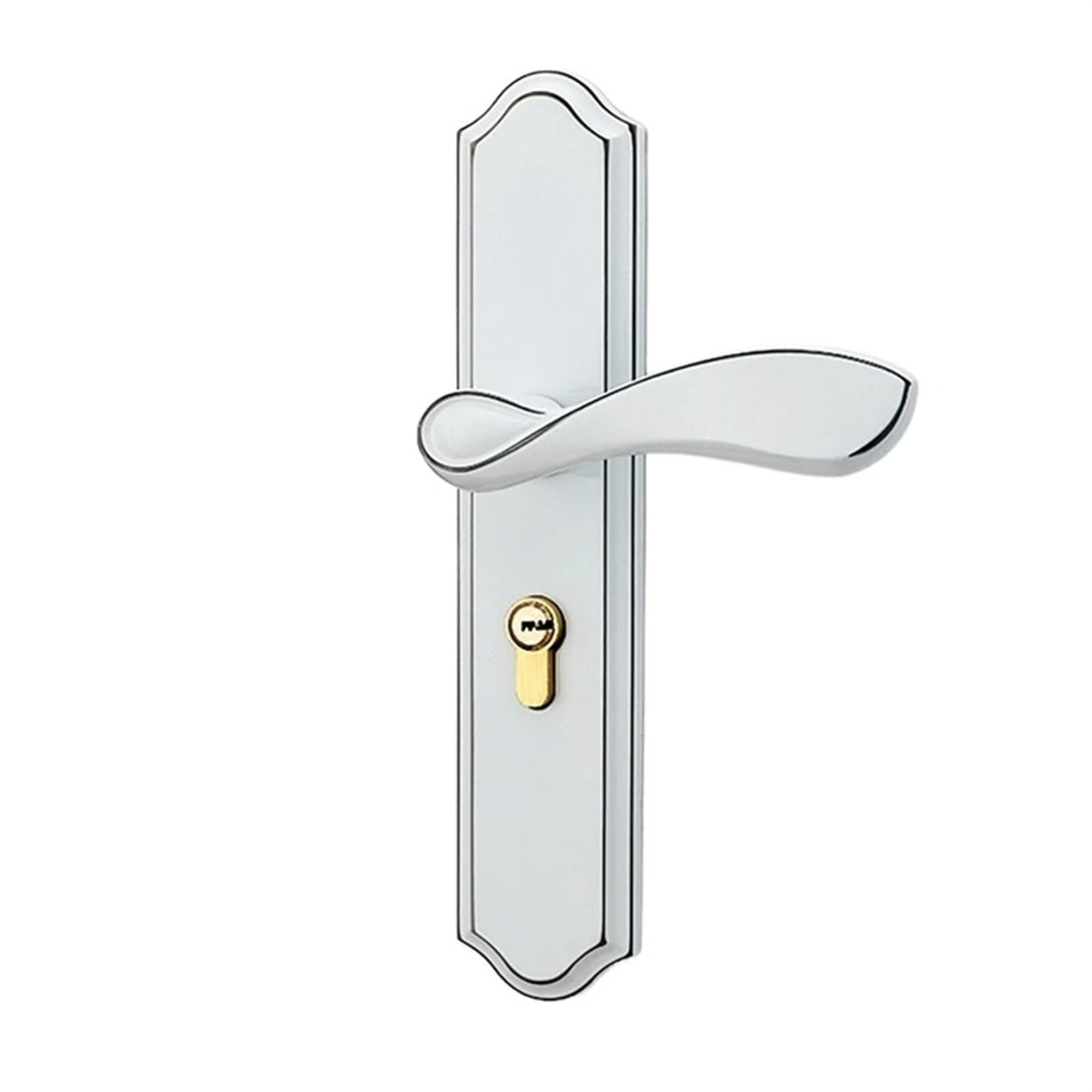 Serrure de porte silencieuse en alliage zinc blanc et or 50mm pour chambre