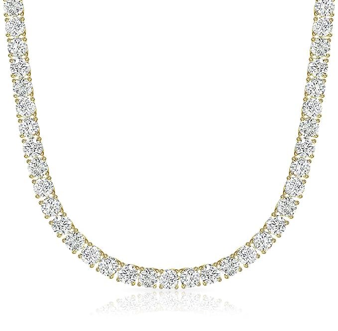 Michooyel Tennis Necklace for Women Tennis Chain Women Iced Out Necklace Prong-Setting 5A Cubic Zirconia Stones Fashion Jewelry 3mm 4mm 5mm 6mm, 16,18,20,22,24 Inches