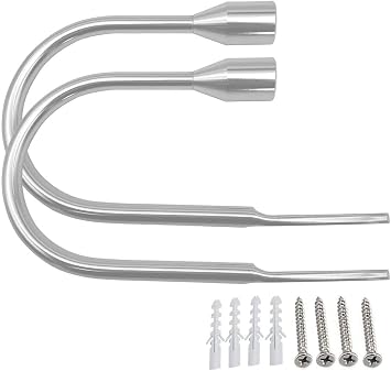 Curtain Tieback Hooks Chrome Curtain Holdbacks Tieback Hooks Decorative Curtain U Style Tie Back Hooks for Curtains Holder Metal Tie Backs Hook Back [2 Pack] Sliver