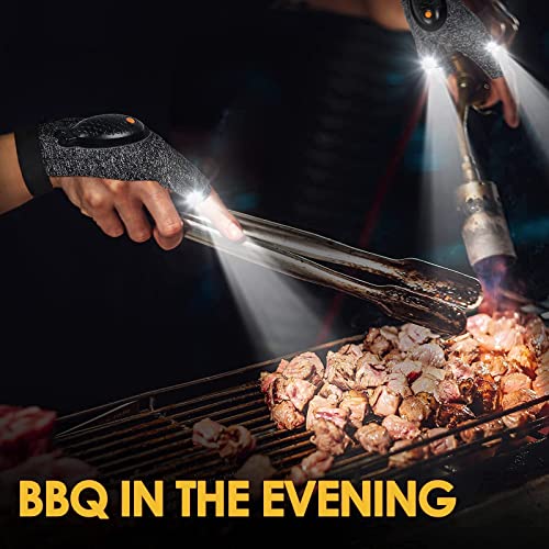 Rechargeable Led Flashlight Gloves Gifts For Men - Fathers' Day Gifts For Dad Birthday Gifts For Husband Women Hands-Free Lights For Fishing Repairing Bbq Running Camping Christmas Stocking Stuffers #TOP5