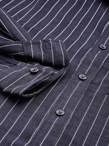 Image of The Indian Garage Co Men's Slim Fit Casual Striped Shirt