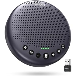EMEET Conference Speaker and Microphone w/8 Mics, 360° Voice Pickup, Noise Reduction, Bluetooth/USB/Dongle Speakerphone for 10 People w/Daisy Chain for 18, Compatible w/Leading Platforms, 2025 Version