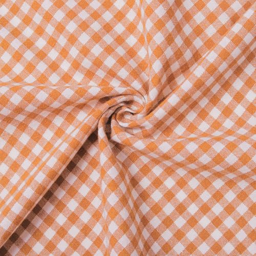 HHZZMIAO 57βW x 36βL Gingham Poly-Cotton Fabric Cut By The Yard, Checkered Plaid Vintage Fabric for DIY, Homespun, Handmade,Sewing and Home Textiles(Orange,1 Yard)