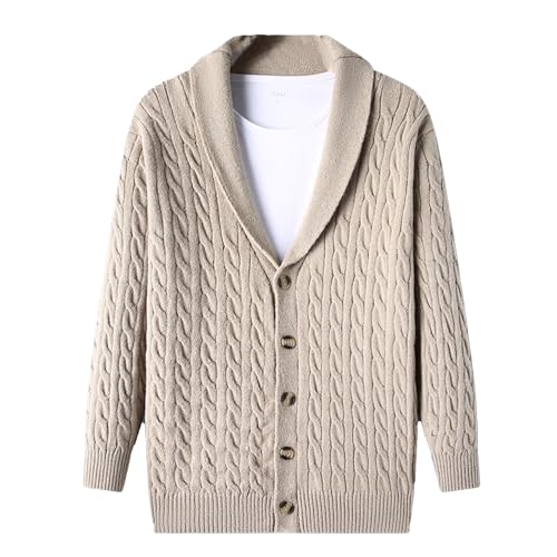 Men's Shawl Collar Cardigan Sweater Long Sleeve Button Down Knitted Sweaters Fall Winter Casual Cardigans Outwear