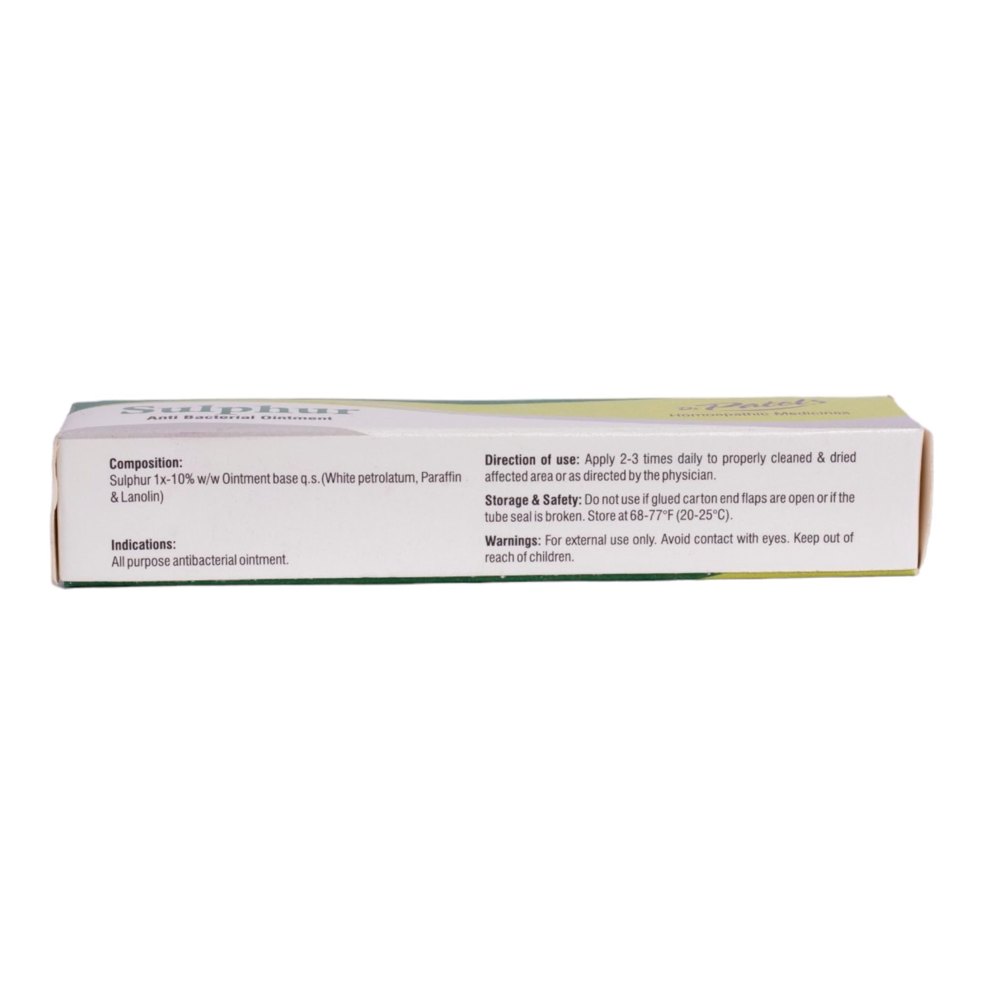 DR PATELS HOMEOPATHIC MEDICINES 25g Homeopathic Sulphur Ointment | Ointment for Dark Spot, Acne Marks, and Tan Removal | Multipurpose Cream | - (Pack of 1) 3
