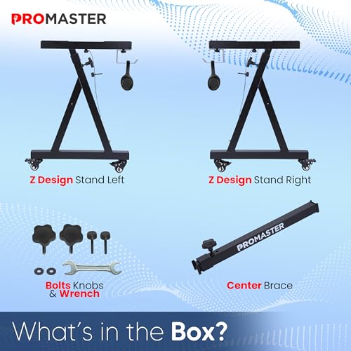 ThePromaster Z-Design Keyboard Stand - 20-34 Inches Adjustable, Portable, Universal, Foam-Padded Arms, Designed Z Style, Digital Music Piano Keyboard Stand - Black - Thumbnail 5
