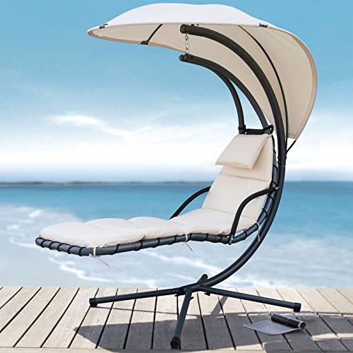 Schwebeliege Gardenia Hängesessel mit Sonnendach Kelly beige