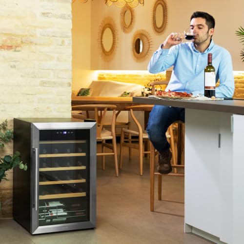 Cave à vin à compresseur Cecotec avec température réglable 5 à 18 ºC