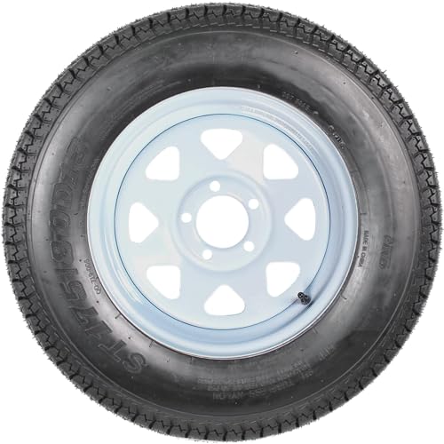 Trailer Tires Rims ST175/80D13 175 80 13 Tire, 5 Lug on 4.5", White Spoke Wheel Load Range C, 6 PLY, Set of 2 - Image 7