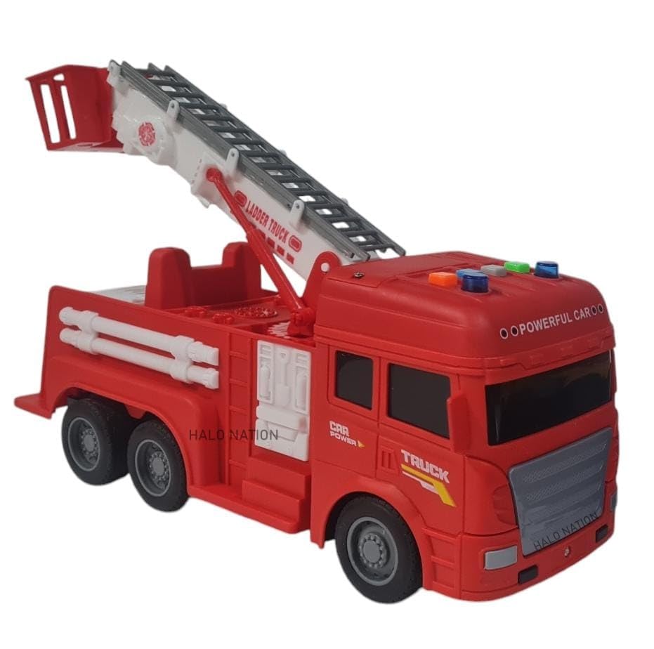 Image of HALO NATION Remote Control Fire Ladder Truck - 4 Channel RC Engine With Light & Sound - Big Size Truck for Kids, Red