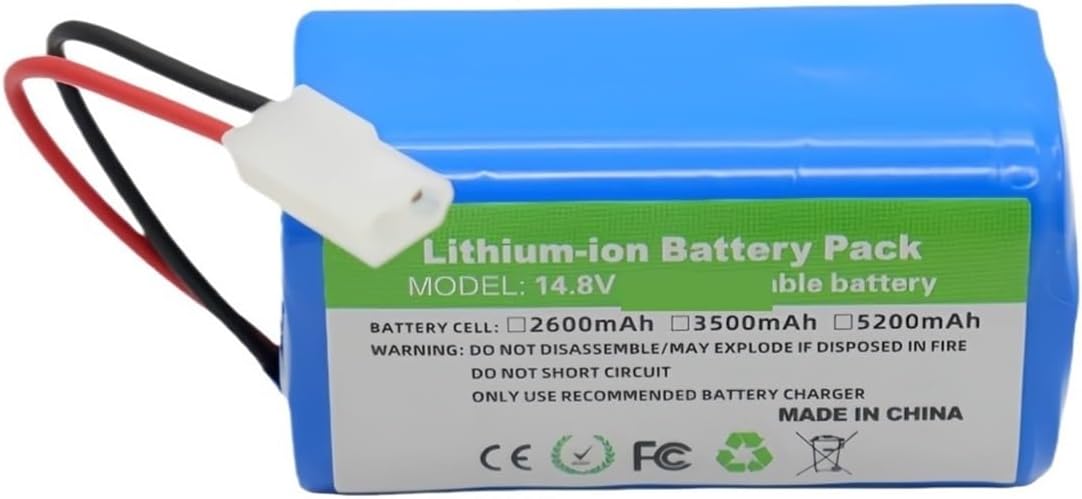 14.4V 3500mAh/5200mAh Li-ion Replacement Power Supply，Compatible For Xiaomi MJSTG1 G1 Essential Vacuum Mop Robot Battery(5200mah)
