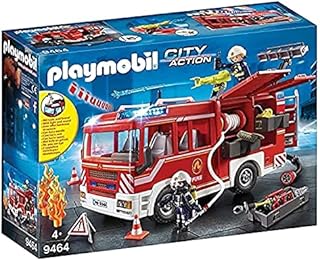 PLAYMOBIL City Action 9464 Pojazd ratowniczy straży pożarnej, z armatką wodną, ze światłem i dźwiękiem, od 4 lat