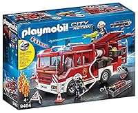 Playmobil Fire Engine Playset – Rescue Vehicle Toy with Firefighter Figures & Accessories for Kids Age 4+