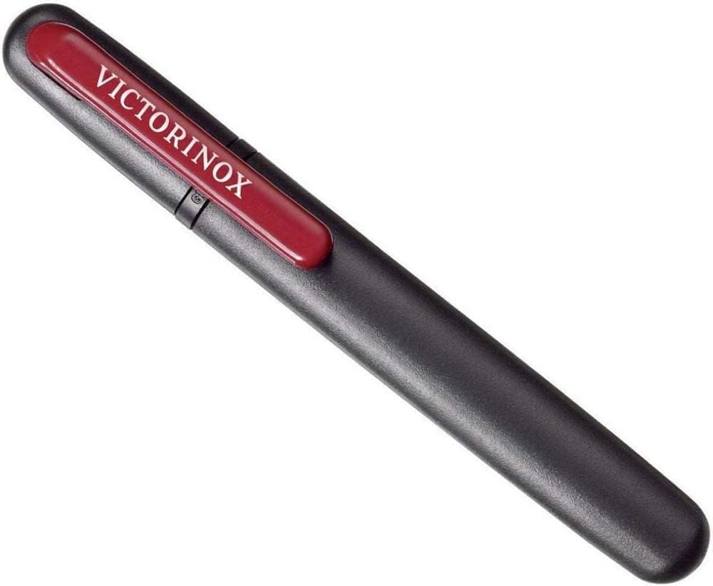 Victorinox Swiss Champ Couteau de Poche Suisse, Léger, Multitool, 33 Fonctions, Lame, Ciseaux, Tire Bouchon, Rouge & Aiguisoir Double pour Couteaux, Swiss Made, Portable, Noir/Rouge