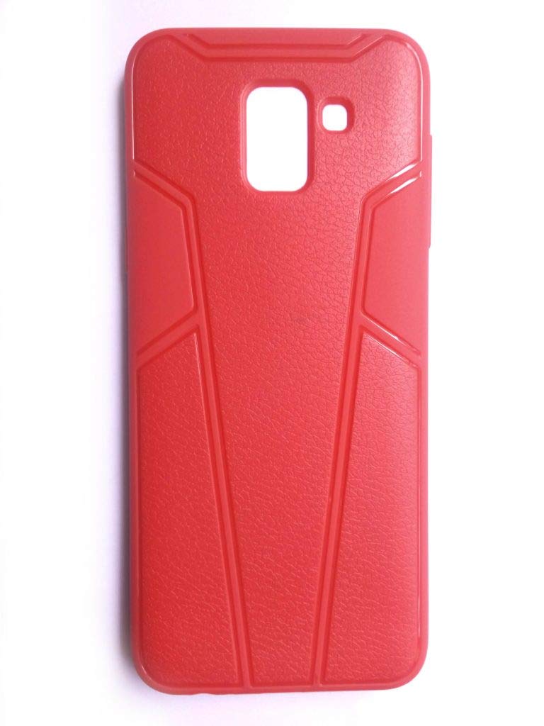 Tech Attires Samsung Galaxy J7 Prime Red Leather Design Textured Shock Proof and Anti Slip Soft and Storng TPU Back Back Cover for Samsung Galaxy J7 Prime