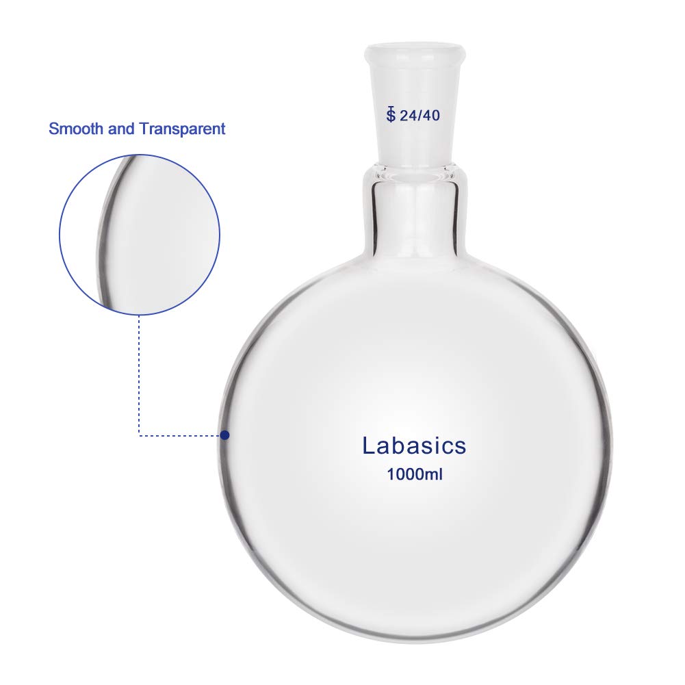 Labasics Cristal Matraz de Fondo Redondo 1000ml Cuello Único 24/40