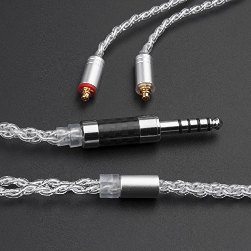 Yinyoo 4.4MM MMCX Cable Upgraded 4 Core Silver Plated Replacement Earphone Upgrade cable MMCX Balanced Cable for UE900 LZ a4 a5 Shure SE215 SE315 SE846 SE535 SE425 Headphones(MMCX 4.4)