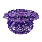 VIESSLG Punk Rivet Sequin Captain Hat Great for Hen Do, Stag Do, Music Festival, Mardi Gras and Themed Party(Purple)