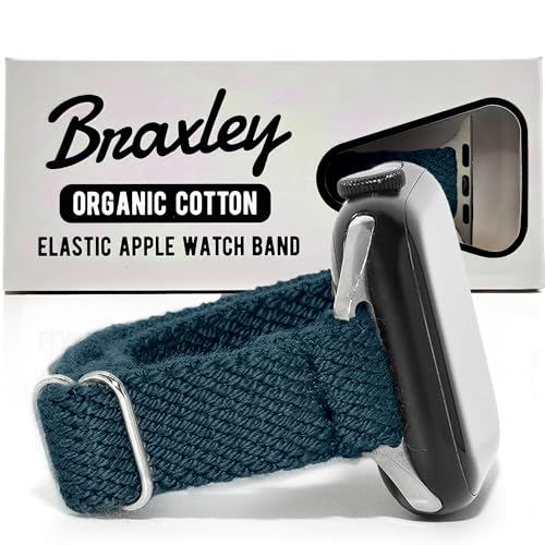 Braxley Bands - Organic Cotton Watch Bands For Women and Men, Compatible With All Apple Watch Sizes and Series - Washable, Sweat-Absorbent, Breathable Fit, Elastic Smart Watch Bands