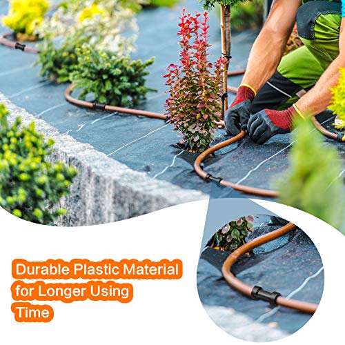 Jayee Irrigation Fittings Kit For 1/4" Tubing 110 Piece Set - 50 Couplings,30 Tees, 20 Elbows, 10 End Plugs - Barbed Connectors For Drip Or Sprinkler Systems #TOP6