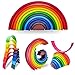 Andy&Sebby Wooden Rainbow Stacking Toy 12 Pcs, Large...