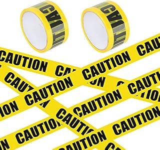 Yellow Caution Tape, 50M Halloween Hazard Warning CAUTION Adhesive Barricade Tape, Halloween Caution Tapes Readability for for Workplace Danger Areas Halloween Decorate