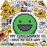 Withaartech 100 PC Programming Stickers Developer Coding Meme Tech Caution Humor Signs, Waterproof...