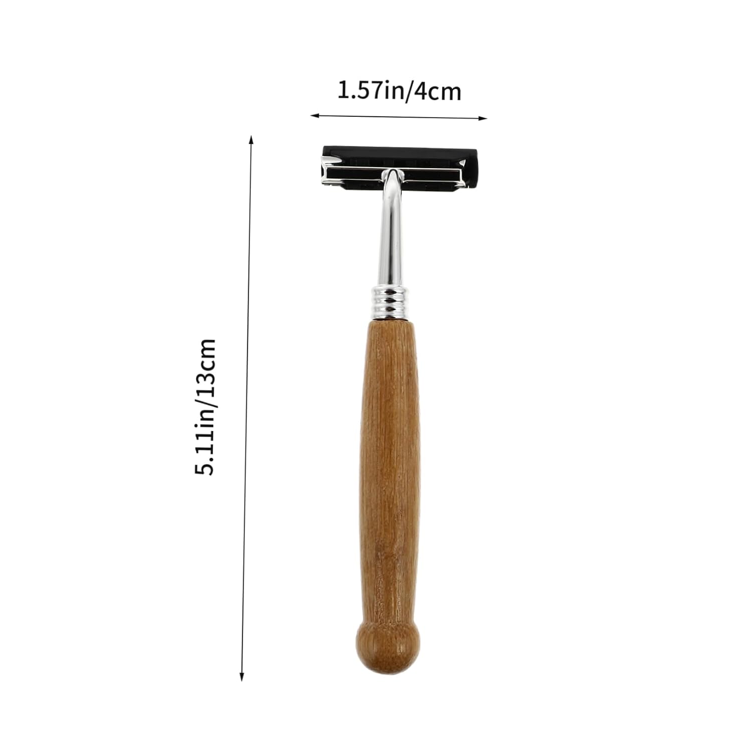 4pcs Bamboo Handle Manual Beard Razors Stainless Steel Shavers