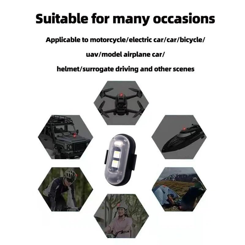 Lampe Stroboscopique Drone 8 Couleurs – Anti-collision Avec Télécommande – Pour Vélo, Moto, RC Car – Résistante Aux Intempéries