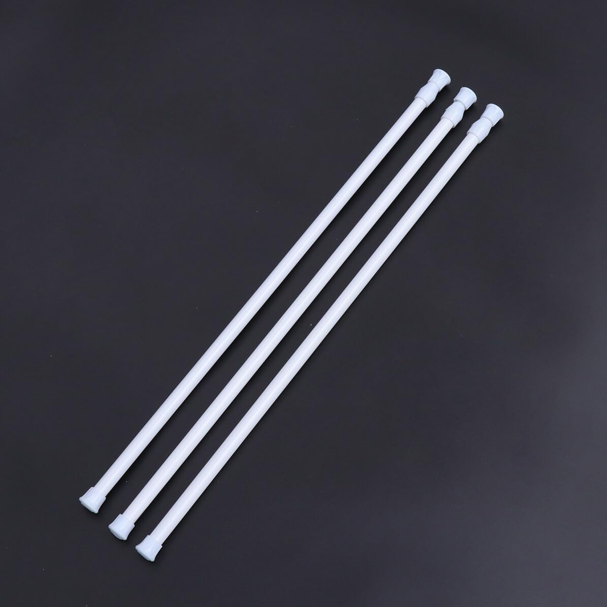 3Pcs Multi-function Telescopic Shower Curtain Rod High Carbon Steel Tension Poles Diameter White for Bathroom and Door Curtains